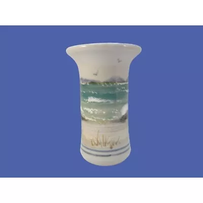 Buy Highland Stoneware Handpainted Coastal Design Vase Made In Scotland • 23.30£