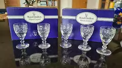 Buy Royal Doulton Crystal Georgian Design Liqueur Glasses X 5 • 7.50£