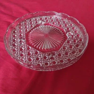 Buy Cut Glass Cake Stand 8  Ex Con  On Small Glass Legs  • 6.35£