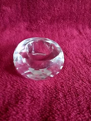 Buy Oleg Cassini Crystal Faceted Tea Light Holder Votive Signed To Base • 9.99£