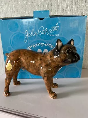Buy John Beswick Dog French Bulldog Brindle Gloss Perfect Blue Box • 29.99£