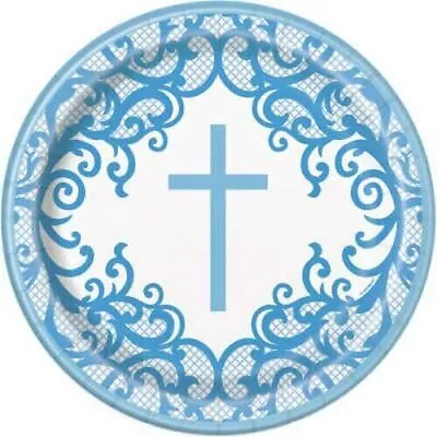 Buy Blue Cross First Communion Confirmation Christening Party Tableware Decorations • 2.99£