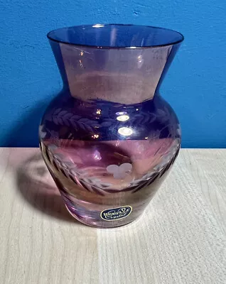Buy Bohemia Crystal Pink Decorative Small Vase Floral Design. • 5£