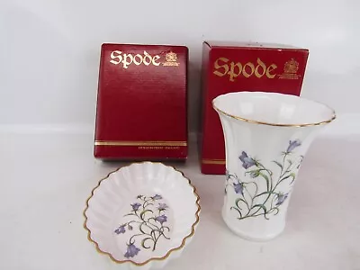 Buy Vintage Spode Fine Bone China Campanula Chelsea Tray And Spill Vase Boxed • 15£