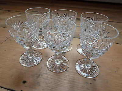 Buy Cut Glass Crystal Liqueur / Port Glasses Set Of Six Vintage Preowned • 20£