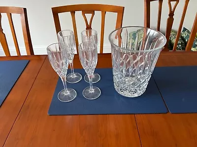 Buy Royal Doulton Crystal Flutes And Champagne Ice Bucket  Used • 10£
