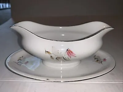 Buy Royal Duchess Bavaria China Mountain Bell Double Pour Gravy Boat With Underplate • 9.32£