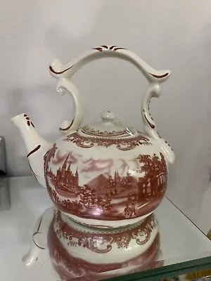 Buy Vintage Redware English Fine Bone China Miniature Teapot 1 1/2 Cup Asian Motiff • 36.41£