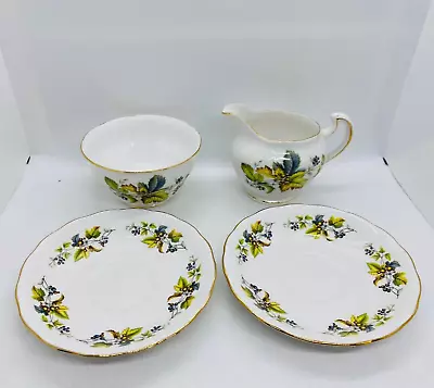 Buy Queen Anne Bone China Made In England X2 Saucers Cream & Sugar Set • 9.95£