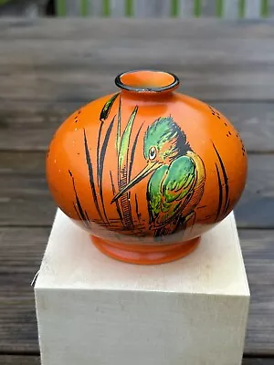 Buy Vintage Striking Shelley Kingfisher Small Globe Vase Bright Orange • 34.99£