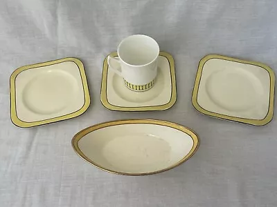 Buy Art Deco 1930s Woods Ivory Ware Yellow Side Plates/Bishop Bowl/Taylor & Kent Cup • 20£