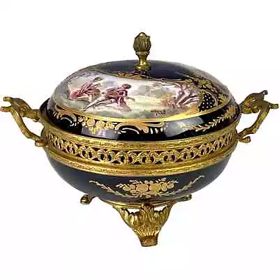 Buy Early 20th Century French Sevres Style Porcelain Bowl With Hand-Painted Scenes • 660.12£