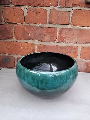 Buy Vintage Blue Mountain Canadian Pottery Fruit Bowl Green Drip Glaze • 15£