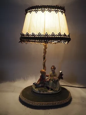 Buy Vintage Capodimonte - D D Bellaire - Porcelain Figurine Table Lamp • 74.99£