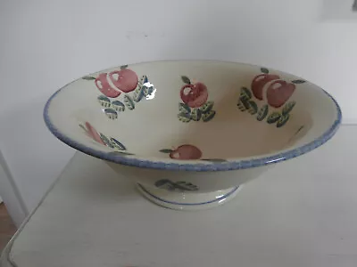 Buy POOLE POTTERY DORSET FRUITS 31cm FOOTED FRUIT BOWL SERVING BOWL APPLES PATTERN • 65£