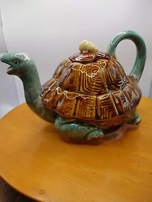 Buy Vintage Ceramic Turtle Teapot Open Mouth Spout Tortoise Tea Pot • 26£