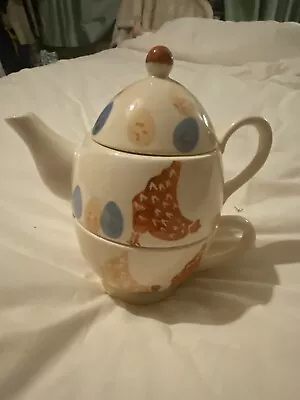 Buy Peregrine Creamware Pottery Tea For One Tea Pot Porcelain - Egg Shaped Pot • 12.99£