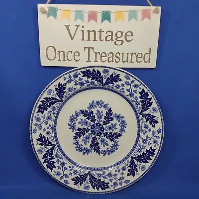 Buy Ridgway DEAK Lunch Plate (9⅜ ) Blue & White Flowers & Leaves * Antique C1880 VGC • 11£