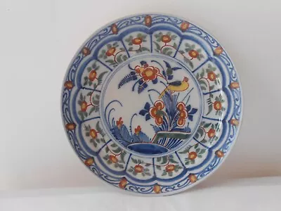 Buy Antique Dutch Delft Plate 18th Century.  Bird And Flowers. Pottery.... • 90£