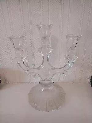 Buy Crystal Bohemian Glass Candelsbra  3 Crystal Branches Nice Condition • 25.49£