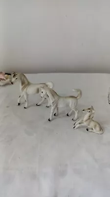 Buy 3 Vintage Miniature Horse Family Figurines Bone China   • 35£