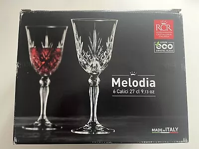 Buy Set Of 6 Wine Glasses Melodia  Tumblers 13oz Starburst Crystal Eco Glass RCR • 12.99£