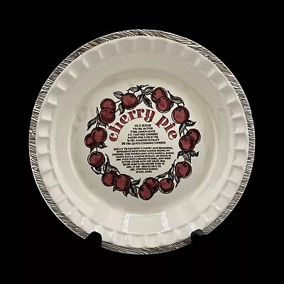Buy Vintage  Cherry Pie Pan Plate W/ Recipe • 21.46£