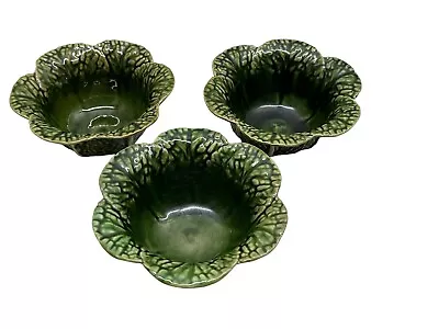 Buy 6  Majolica Green Cabbage Leaf Small Nut Bowl Portugal • 37.28£