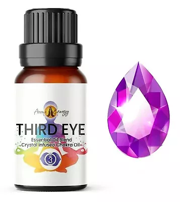 Buy Chakra Pure Essential Oil - THIRD EYE -With Amethyst Crystal Chips 10ml • 3.99£