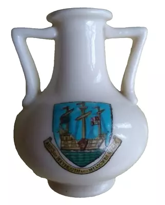 Buy Goss Crested Ware -arms Of Weymouth And Melcombe Regis - Roman Vase Walmer Lodge • 5.45£