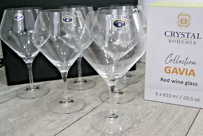 Buy Boxed Set Of 6x Bohemia Crystal  Gavia  Large Wine Glasses - *BRAND NEW IN BOX* • 34£