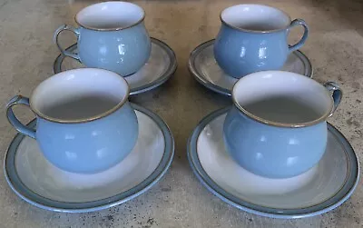 Buy Denby Colonial Blue Cups And Saucers.  Set Of 4. Excellent Condition. • 18.50£