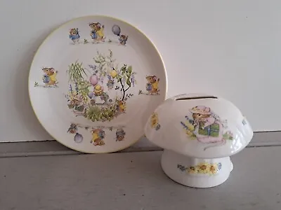 Buy James Kent Old Foley Cute Mouse Mice Toadstool Money Box & 18cm Plate Vintage • 12.50£