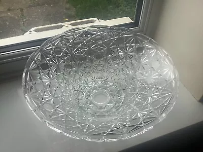 Buy Vintage Large Heavy Daisy & Button Pattern Glass Fruit Bowl 10  • 9.99£