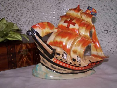 Buy Art Deco Arthur Wood HMS Nelson Ship Vase Hand Painted • 24.99£