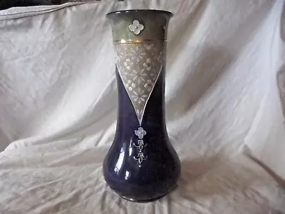 Buy Royal Doulton Large Art Nouveau Stoneware Vase Deep Blue Glaze 30cm • 145£