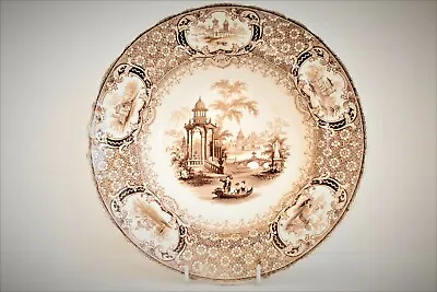 Buy English Georgian Stoneware Plate Italian Mantua Scenes By Read And Clementson • 22£