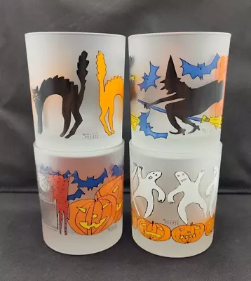 Buy Dartington Designs France Halloween 3 5/8  Frosted Lowball Glasses Set Of 4 • 37.28£