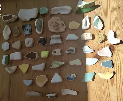 Buy 46 Sea Glass Pottery Pieces Chunky Vintage Mosaic Art  Craft From Jurassic Coast • 9.99£