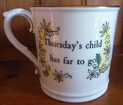 Buy VINTAGE & UNUSED ROYAL WORCESTER THURSDAY'S CHILD MUG - COLLECTABLE 1980s CHINA • 17.50£