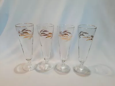 Buy 4 Homer Laughlin Prairie Gold Wheat LIFETIME Pilsner Highball Cocktail Glass • 22.36£