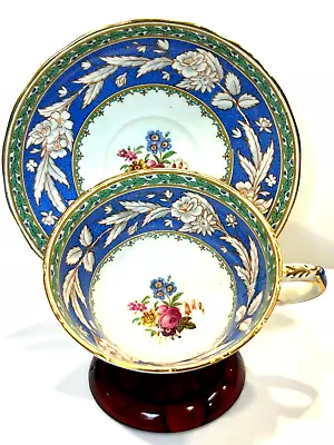 Buy Vtg 1930s Copeland Grosvenor China - Blue Duchess 4196 - Tea Cup And Saucer • 37.23£