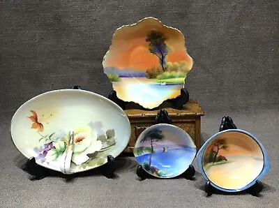 Buy Collection Of Vintage Noritake Hand Painted Dishes Landscapes & Flowers • 8£