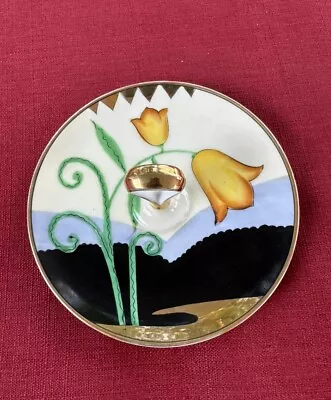 Buy Vintage Art Deco Noritake Hand Painted Tulips Gold Trim Lemon Dish • 17.71£