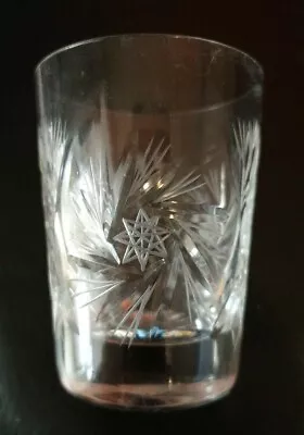 Buy VINTAGE HEAVY LEAD CRYSTAL CUT STAR OF DAVID SHOT GLASS 3  133g • 8£