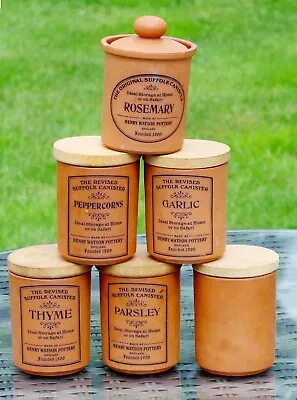 Buy Henry Watson Pottery 6 Suffolk Spice & Herb Canisters • 13£