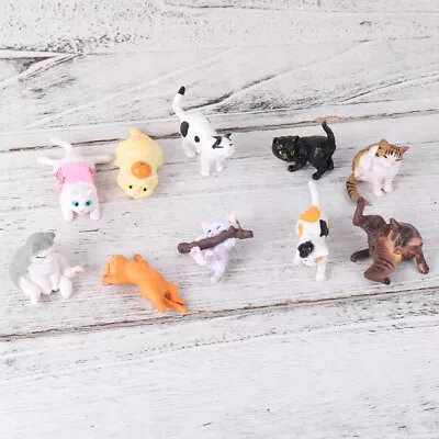 Buy 10 PCS Miniature Cat Statue Cat Ornaments Micro Landscape Figurine • 10.68£