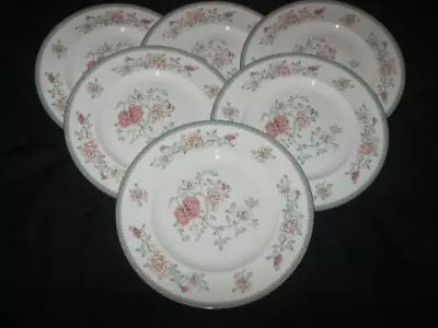 Buy Minton Jasmine Pattern 6 X Dinner Plates 10.5 Ins. (27.5cm) • 70£