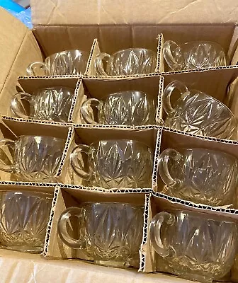 Buy 12 Vintage Punch Bowl Glass Cups & Hooks | 1980s | Unused | Original Packaging! • 35£