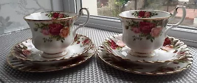 Buy Royal Albert Old Country Roses Cups Saucers & Side Plate Trios X 2 • 22.99£